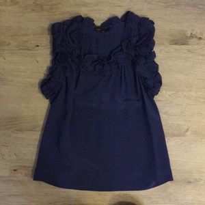 100% silk ruffled top